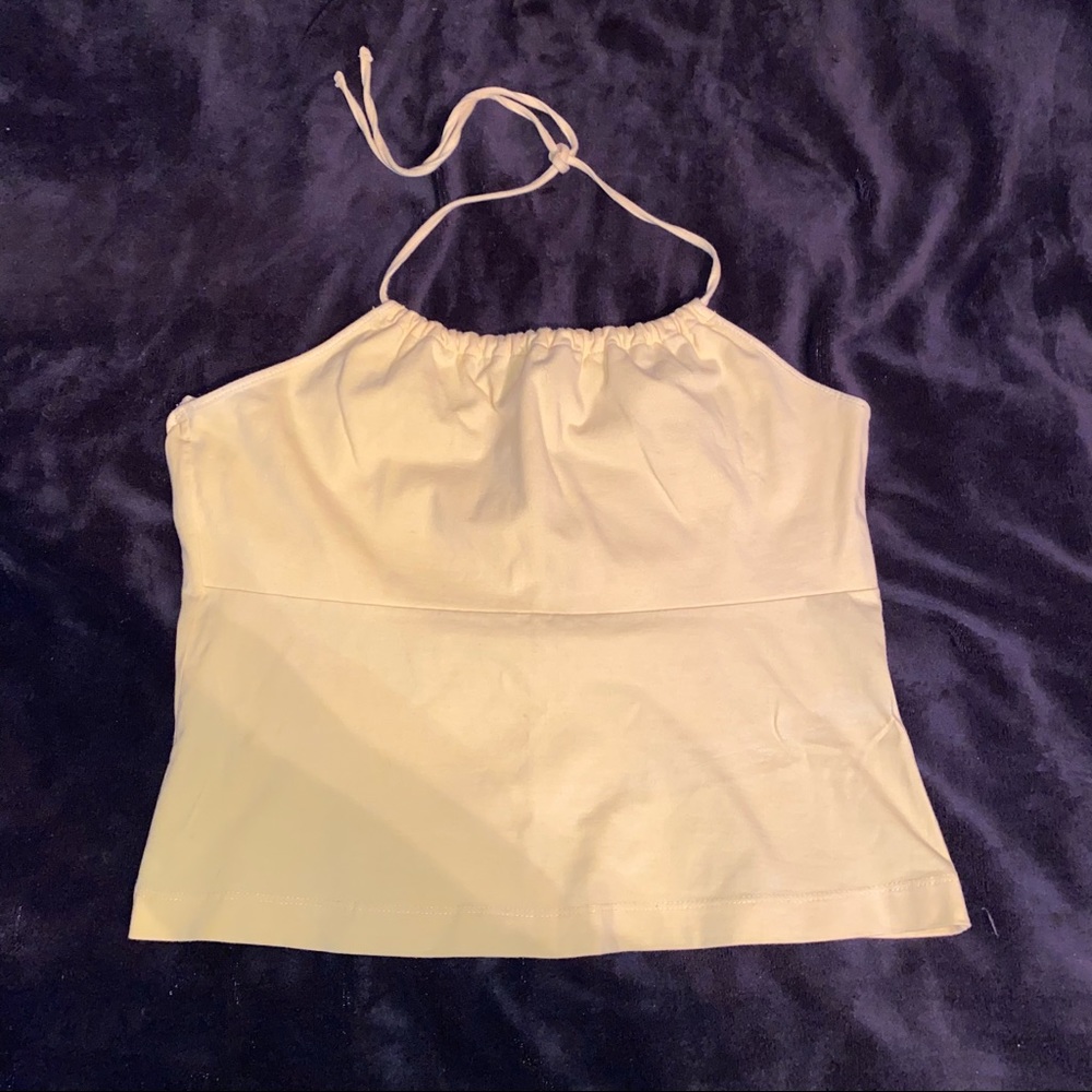 Yellow Halter Tie up Top